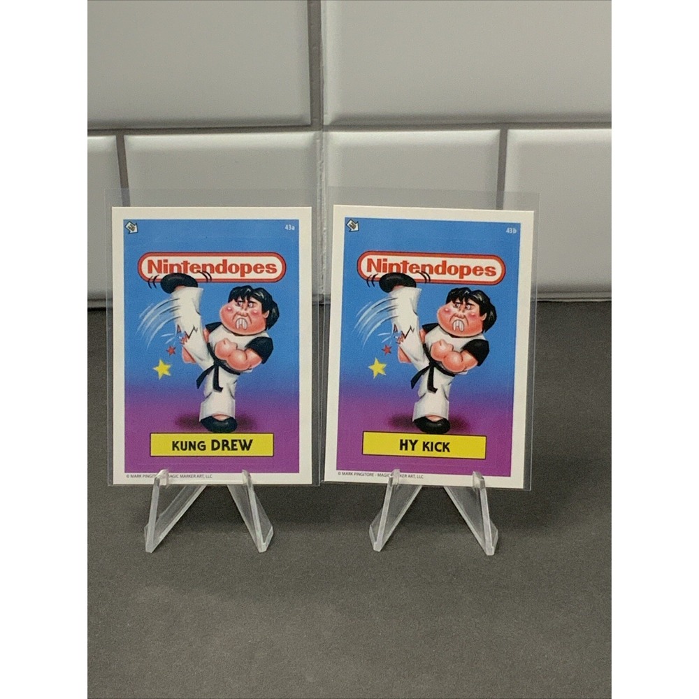 Kung-Fu Nintendo Nintendopes Spoof Garbage Pail Kids 2 Card Set